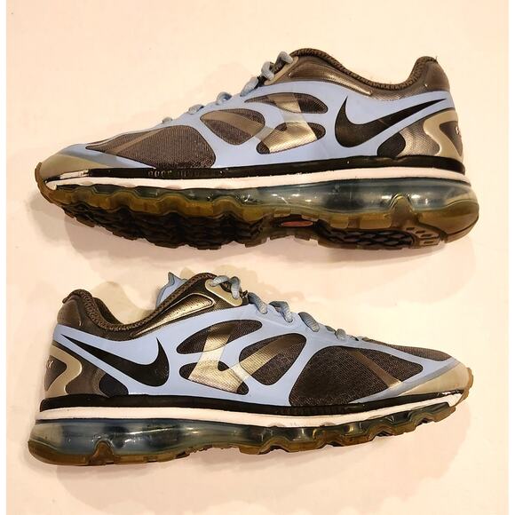 NIKE Air Max + 2012 Women's Size 9 Running Shoes Gray Light Blue - Picture 2 of 8